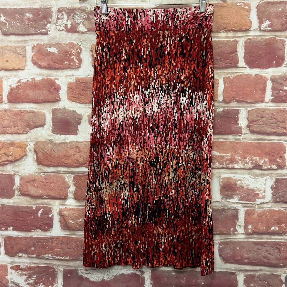 Liz Claiborne Skirt Womens Small Multicolor Abstract Stretchy Career Casual Midi - Picture 2 of 9